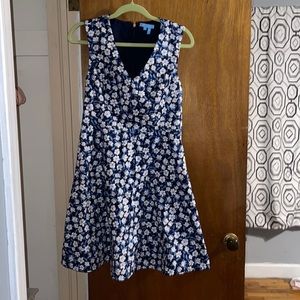 Draper James Navy and White Floral Mini Dress